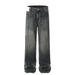 Washed Gradient Denim Cargo Men's Trendy Irregular Deconstructed Patchwork Design Sense Personality Loose Straight Long_mkmklike.com