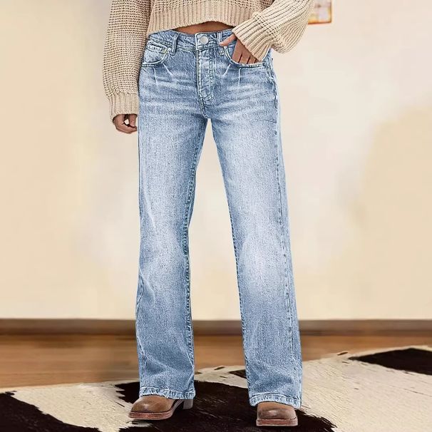 Women's Clothing New Retro High-Waisted Slim Fit Wide Leg Jeans For Women Loose Fit Slimming European American Style Commuter Jeans_mkmklike.com