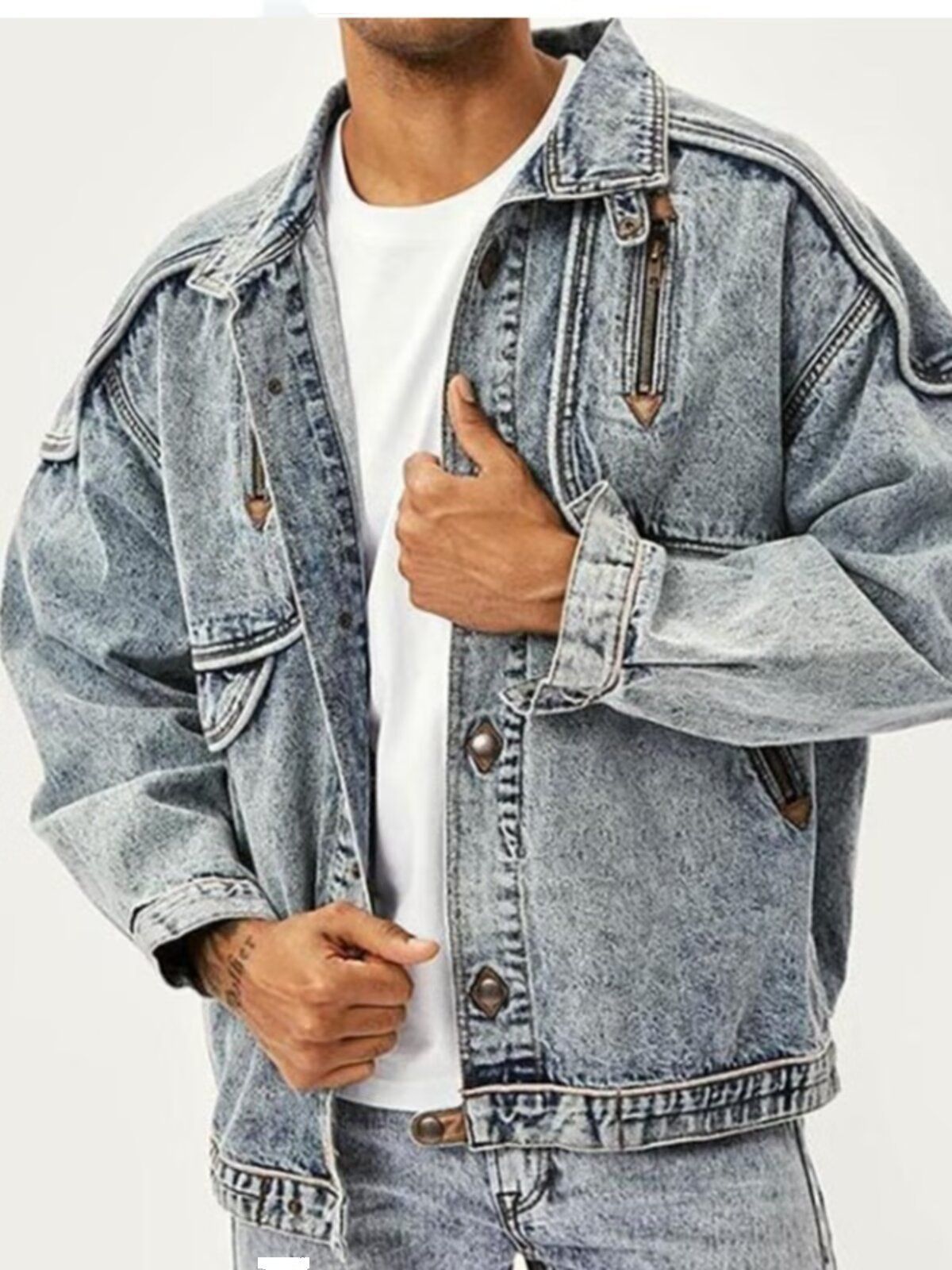 Men's Clothing American Retro Loose Jacket Long Sleeve Casual Trend New Men's Denim Tops Coat_mkmklike.com
