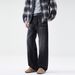 Men's Clothing & Archer0603 & American Retro Washed Black Flared Versatile Loose Casual Trendy Cleanfit Jeans_mkmklike.com