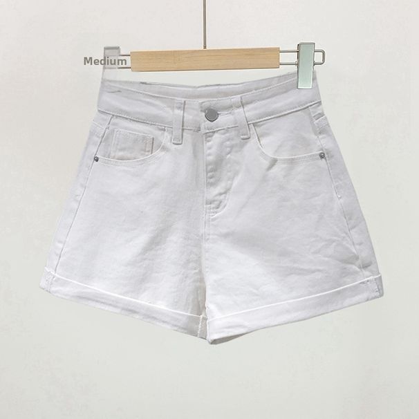 Women's High Waist Denim Shorts Korean Style Summer 2026 Loose Fit Slimming Trendy Rolled up Hem a Line Wide Leg Hot Pants_mkmklike.com