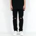 Nordmann European American Style Knee-Ripped High Street Jeans For Men With Unique Design And Zipper Hem Slim Fit Long Pants_mkmklike.com