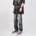 Vintage Washed Denim Jeans – High Street Distressed Straight Fit (S-XXL) – Retro Mud Wash & Ripped Details – Unisex Streetwear_mkmklike.com