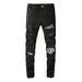 European Men's Slim-fit Ripped Patch Men's Diamond-encrusted Jeans Men's High-street Thin Trendy Men's Pants 8538_mkmklike.com