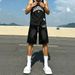 Men's Patchwork Denim Shorts, Loose Fit Cargo Knee-Length Shorts With Multiple Pockets For Casual Streetwear_mkmklike.com
