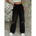 Women's Washed Straight Leg Jeans - Relaxed Fit High Waist Casual Denim Pants For Everyday Wear_mkmklike.com