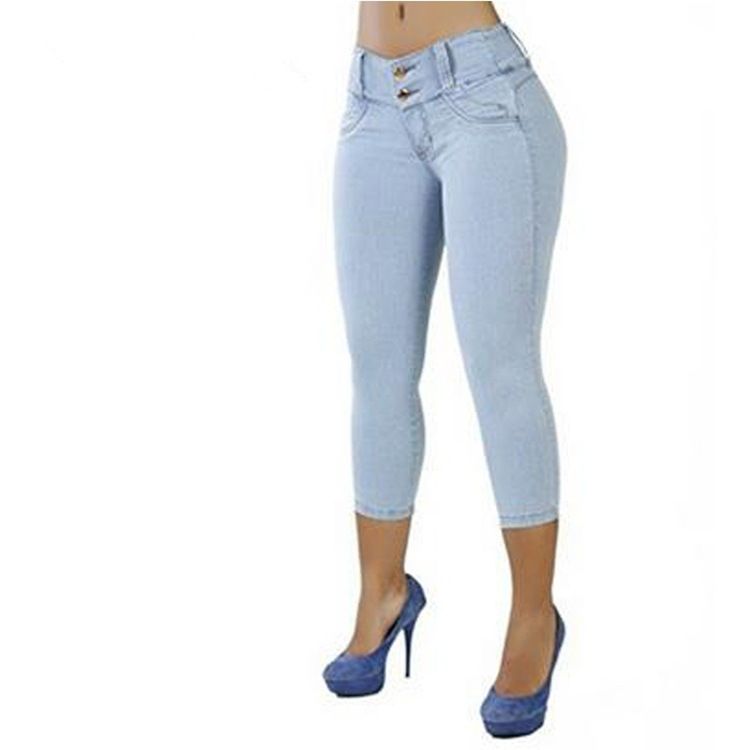 Women's Clothing High-Waisted Slim Fit Stretchy Skinny Jeans For Women Hip Lifting Cropped Pants For Formal & Casual For Women_mkmklike.com