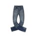 Men's Retro Washed Flared Jeans Buttoned Pleated Straight Slim Trousers American Style Rippled Softener Blue Long Pants_mkmklike.com
