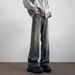 Nordmann American Retro Distressed Jeans For Men High Street Vibe Washed Trendy Brand Gradient Loose Straight Micro Flare Long_mkmklike.com