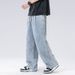 American Style Wide-Leg Trendy Harem Casual Jeans Men's Summer Loose Draped Straight-Leg Long Pants_mkmklike.com