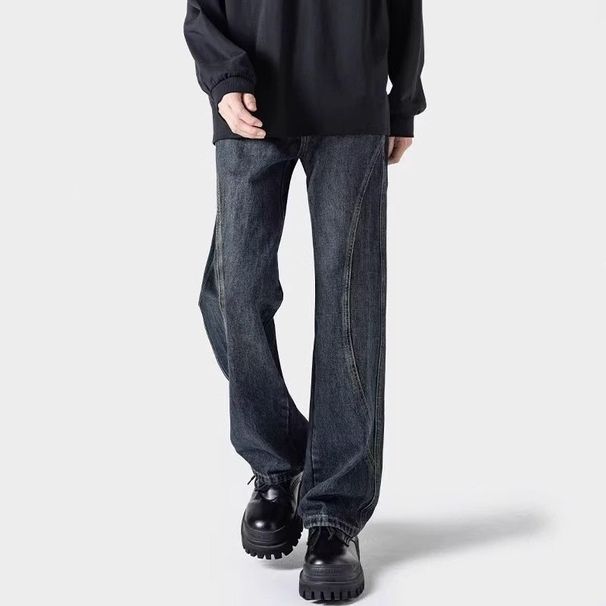 BOY American Retro Jeans Spring Men's Trendy Brand Cool Youth Loose Casual Washed Straight Pants_mkmklike.com