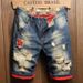 New Summer Vintage Washed Men Denim Shorts Casual Fashion Street Wear Ripped Hole Patches Distressed Male Straight Jeans Shorts_mkmklike.com