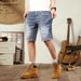 Summer Thin Ripped Five-point Jeans Men's 5-point New American Medium Pants Men's Fattened And Enlarged Denim Shorts Men's_mkmklike.com