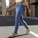 Women's Baggy Straight Leg Low Rise Jeans With Lace Up Pockets Style Trousers For Ladies_mkmklike.com