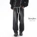 Black Jeans Loose Straight For Spring 2025 New Casual Wide Leg Men's Pants_mkmklike.com