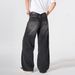 Edgy Washed Distressed Retro Design Jeans For Men And Women With Splatter Paint Graffiti Loose Straight Leg High Street Style_mkmklike.com