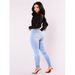 European Collection 2023 Autumn Slim Fit Pencil Jeans In Blue, Plus Size Women's Clothing, Original Order From Own_mkmklike.com