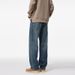 Men's Clothing Retro Cleanfit Straight Leg Jeans Loose Casual Trousers Classic Straight Leg Jeans - Vintage Washed Denim Pants For Cleanfit Style_mkmklike.com