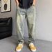 Men's Clothing Trendy Straight Leg Loose Fit Wide Leg Classic American Straight-Leg Jeans For Men - Relaxed Fit Denim Pants With Washed Vintage Look_mkmklike.com