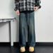 Wide-leg Seven-point Jeans Men's Retro Casual Five-point Trend Ins Loose And Versatile Straight Trousers_mkmklike.com