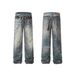 Men's Clothing Men's Casual Loose Fit Cleanfit Pants Retro Chain Pendant Print Splatter Jeans Fashion For Men And Women_mkmklike.com