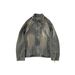 Heavyweight Deconstructed Denim For Men, High-End Feel, Cool And Trendy American Retro Stand Collar Zipper Jacket Coat_mkmklike.com