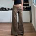 Retro Low-Rise Patchwork Jeans Spring Loose-Fit Straight-Leg Denim Pants For Women (Maillard Style)_mkmklike.com
