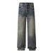 Men's Retro Blue Straight Leg Jeans Loose Fit Wide Leg Casual Long Pants Trendy Spring Autumn Style_mkmklike.com