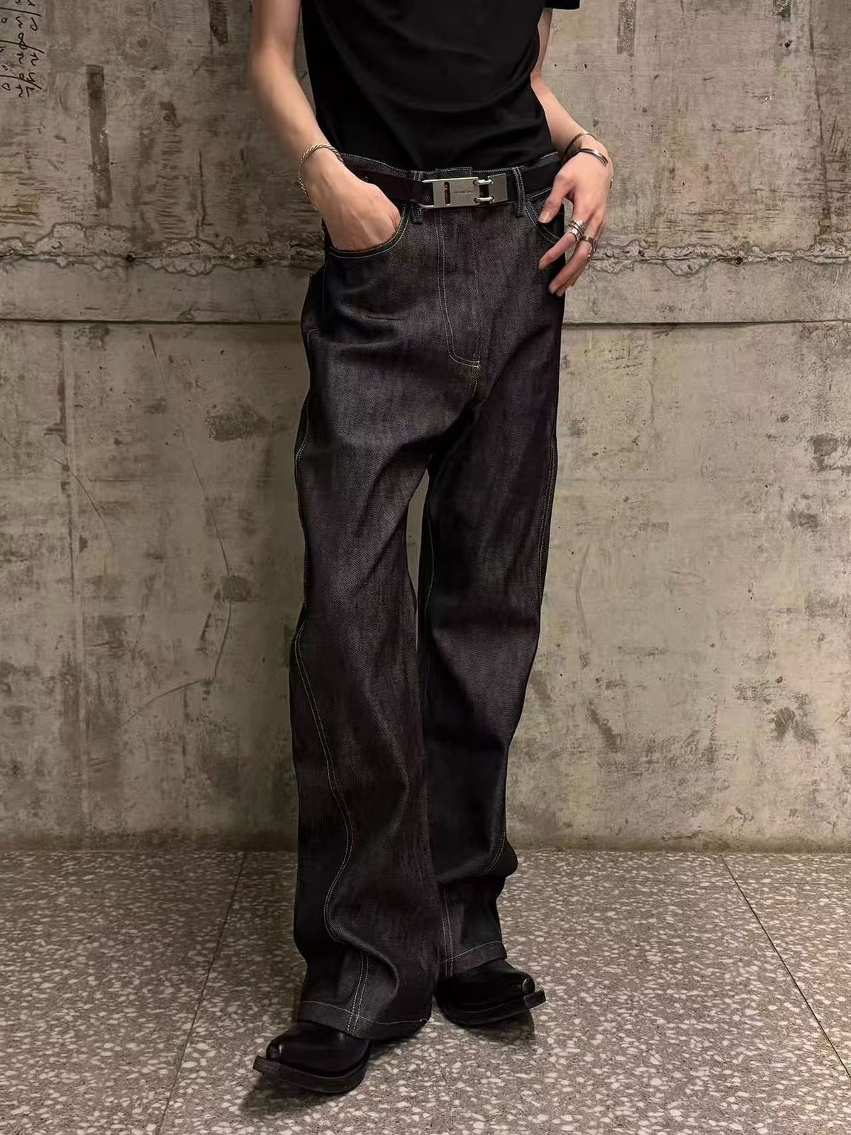 Straight Leg Embroidered Denim Jeans For Men & Women, Classic High Street Style, Comfortable & Versatile Flared Trousers_mkmklike.com