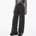 High-Waisted Wide Leg Jeans For Women – Stretch Cotton Denim Pants – Fashion Workwear (Sizes 25-32, Black)_mkmklike.com