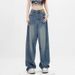 Pear-Shaped Body Wide-Leg Jeans For Women Plus Size Slimming High-Waist Straight Summer New Loose Floor-Length Pants_mkmklike.com