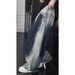 Men's Clothing Washed Gradient Retro Blue Jeans Men's Summer Trendy Brand Machete Pants High Street Straight Wide Leg Overalls_mkmklike.com
