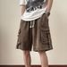 Men's Clothing Summer New Version Ins Solid Color Loose Casual Pants Fashionable Multi Pocket Five_mkmklike.com