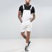 Men's Clothing Retro Men's Denim White Circle Hem Shorts Overalls_mkmklike.com