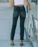 Women’s Clothing autumn and winter new style street trendy ordinary washed black frayed hem jeans for women_mkmklike.com