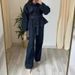 K Women's Fashion Casual Suit With Elegant Temperament, Waist Strap, Cinched Waist, Lapel, Denim Suit_mkmklike.com