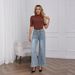 High Waist Straight Leg Jeans For Women - Vintage Distressed Denim Pants With Relaxed Fit & Retro Styling_mkmklike.com