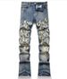 Men's Clothing Fashion Casual Patch Slim Fit Slim Fit Trendy Brand Personality Pants Trendy New Style Ripped Patch Embroidered Jeans For Men_mkmklike.com