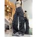 American Retro High Street Workwear Jeans For Women, Straight Wide-Leg Casual Pants, 2025 New Fashion Trend Long Pants_mkmklike.com