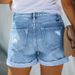 Women's Clothing Women's Elastic Ripped Denim Shorts Super Hot Popular Fashion_mkmklike.com