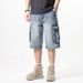 European And American Multi-pocket Trendy Jeans Loose And Fat Plus Size Medium Pants Men's Trendy Hip-hop Skateboard 5 Points_mkmklike.com