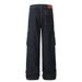 Heavy-duty Multi-pocket Pleated Jeans Men's High Street American Style Trendy Brand Workwear Wide-leg Pants Loose_mkmklike.com
