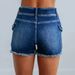 K Women's Fashion New High Waisted Elastic Tassel Denim Shorts_mkmklike.com
