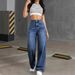 Stretchy High-Waisted Wide-Leg Jeans – Classic Washed Denim With Comfort Fit (Blue)_mkmklike.com