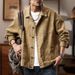 Pure Cotton Denim Jacket Men's Trendy Brand Fattened Plus Size Tooling Denim Jacket Jacket Men's Solid Color Versatile Top_mkmklike.com