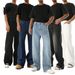 Men's Clothing Loose Fit Elastic Waist Straight Leg Jeans In Multiple Colors Basic Style, Versatile, Casual_mkmklike.com