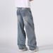 Unisex American Style Graffiti Distressed Straight Leg Jeans Trendy Fashionable Loose Fitting Wide Leg Pants New 2026 Style_mkmklike.com