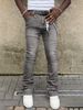 Men's Clothing New Men's Straight Jeans, Fashion Elastic Patch Denim Stacked Pants_mkmklike.com