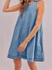 K Cowboy Dress Women's New Casual Sleeveless Backless Short Skirt_mkmklike.com