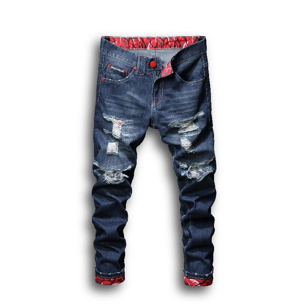 Men's Clothing Teenagers Jeans Men Beggar Pants Slim Fit Ripped Patch Jeans Men Trend_mkmklike.com
